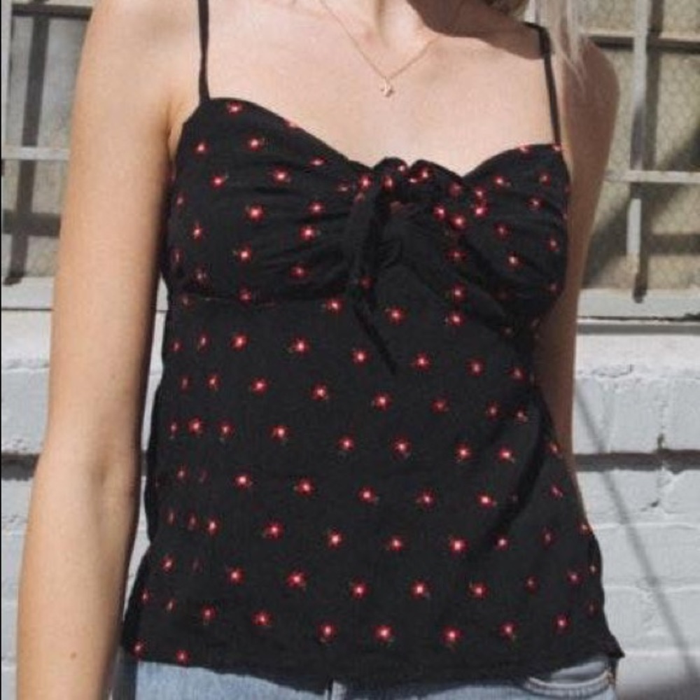 Black Floral Sasha Tank Top